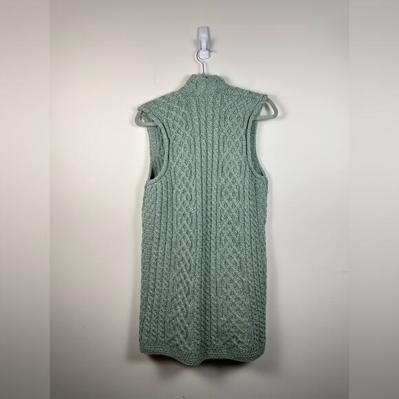 NWT Kilronan merino wool open front vest green - Picture 3 of 7